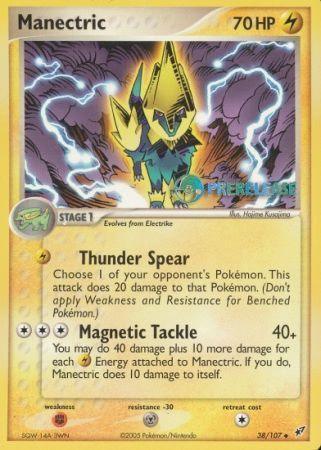 38, Fighting[×2], Lightning, Metal[-30], Nintendo: Black Star Promos, Normal, Promo Manectric EX (38/107) (Deoxys Prerelease Promo) [Nintendo: Black Star Promos] - Trading Card World