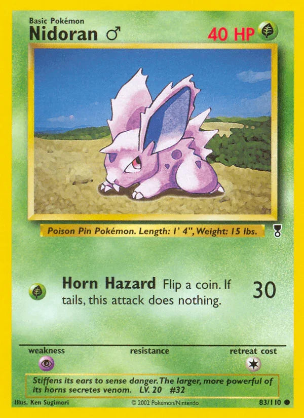 83, Common, Grass, Legendary Collection, Normal, Psychic[×2], Reverse Holofoil Nidoran (83/110) (Male) [Legendary Collection] - Trading Card World