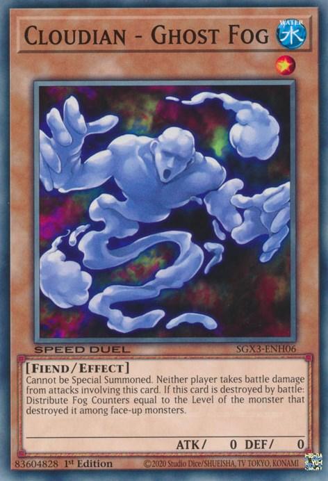 1st Edition, Common, Effect Monster, Fiend, Speed Duel GX: Duelists of Shadows, Water Cloudian - Ghost Fog [SGX3-ENH06] Common - Trading Card World