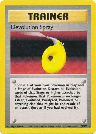 72, Base Set Unlimited, Normal, Rare, Trainer Devolution Spray (72/102) [Base Set Unlimited] - Trading Card World