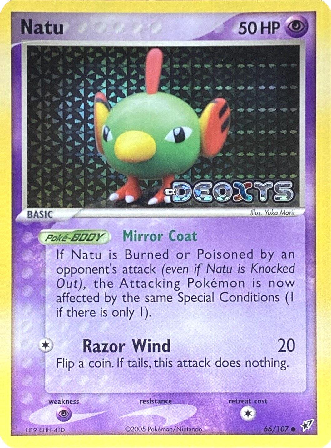 66, Common, EX: Deoxys, Psychic, Reverse Holofoil Natu (66/107) (Stamped) [EX: Deoxys] - Trading Card World