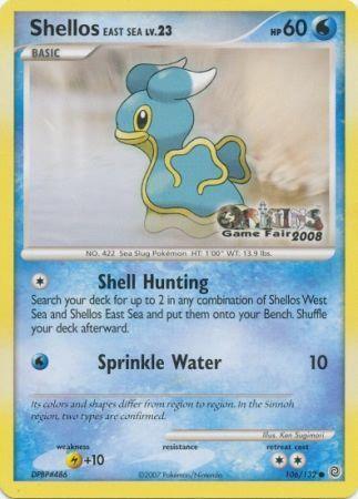 106, Lightning[+10], Nintendo: Black Star Promos, Normal, Promo, Water Shellos East Sea (106/132) (Origins Game Fair 2008) [Nintendo: Black Star Promos] - Trading Card World