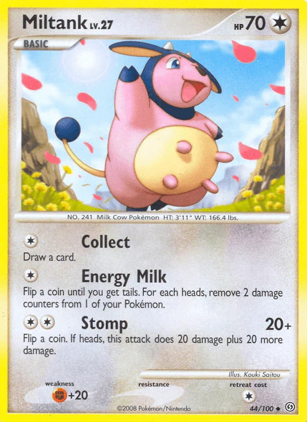 44, Colorless, Diamond & Pearl: Stormfront, Fighting[+20], Normal, Reverse Holofoil, Uncommon Miltank (44/100) [Diamond & Pearl: Stormfront] - Trading Card World