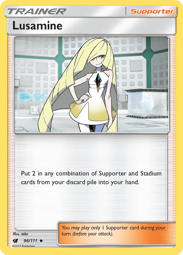 96, Normal, Reverse Holofoil, Sun & Moon: Crimson Invasion, Supporter, Uncommon Lusamine (96/111) [Sun & Moon: Crimson Invasion] - Trading Card World