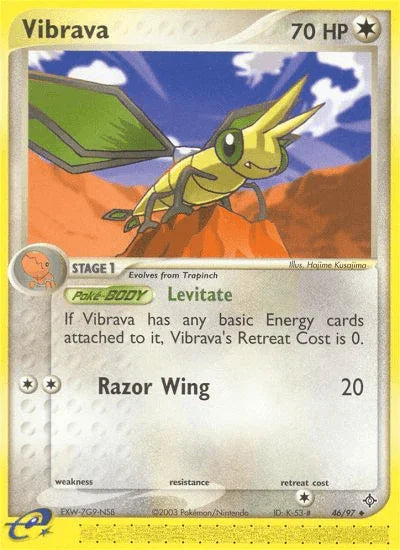 46, Colorless, EX: Dragon, Normal, Reverse Holofoil, Uncommon Vibrava (46/97) [EX: Dragon] - Trading Card World