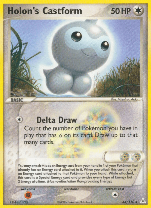 44, Colorless, EX: Holon Phantoms, Fighting[×2], Normal, Uncommon Holon's Castform (44/110) [EX: Holon Phantoms] - Trading Card World