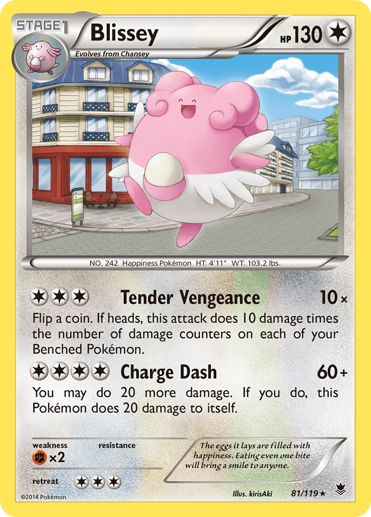 81, Colorless, Fighting[×2], Normal, Rare, Reverse Holofoil, XY: Phantom Forces Blissey (81/119) [XY: Phantom Forces] - Trading Card World