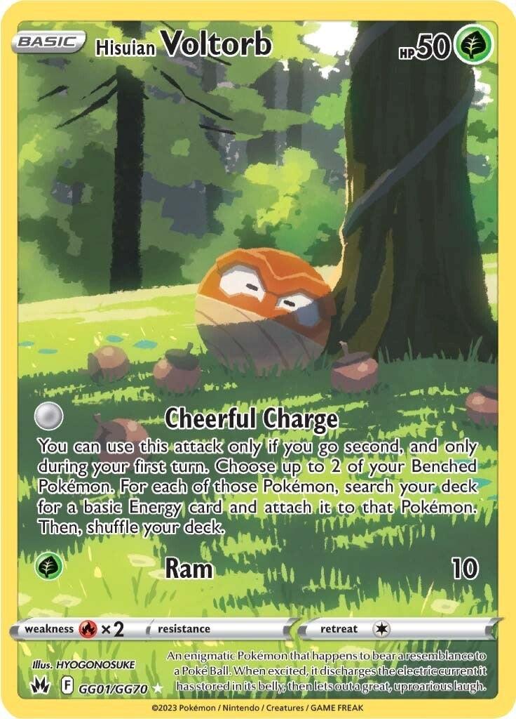 GG01, Grass, Holo Rare, Holofoil, Rx2, Sword & Shield: Crown Zenith Hisuian Voltorb (GG01/GG70) [Sword & Shield: Crown Zenith] - Trading Card World