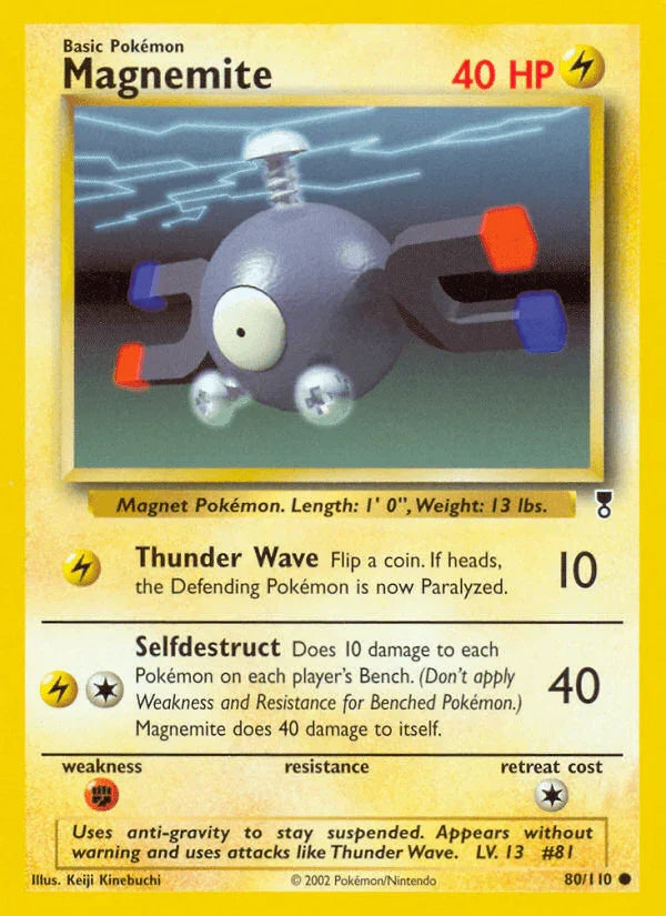 80, Common, Fighting[×2], Legendary Collection, Lightning, Normal, Reverse Holofoil Magnemite (80/110) [Legendary Collection] - Trading Card World