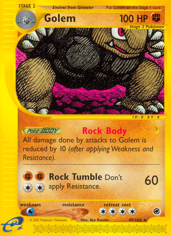 49, Expedition: Base Set, Fighting, Normal, Rare, Reverse Holofoil, Water[×2] Golem (49/165) [Expedition: Base Set] - Trading Card World