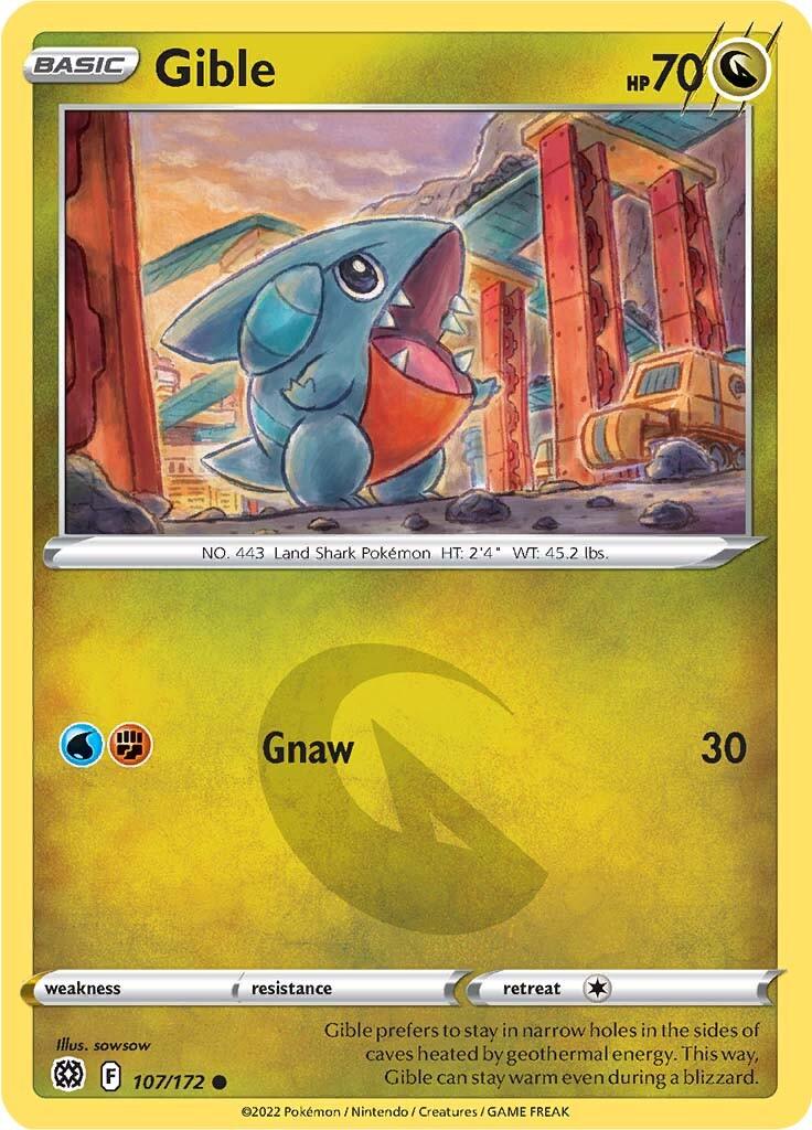 Common, Dragon, Normal, Reverse Holofoil, Sword & Shield: Brilliant Stars Gible (107/172) [Sword & Shield: Brilliant Stars] - Trading Card World