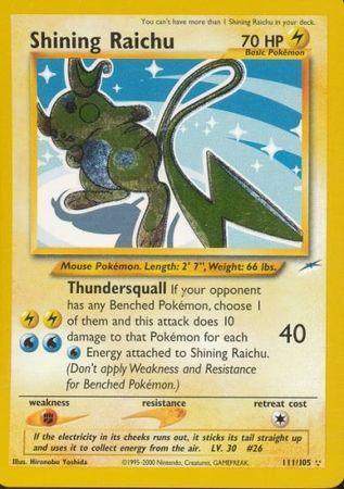 111, Fighting[×2], Holofoil, Lightning, Neo Destiny Unlimited, Secret Rare Shining Raichu (111/105) [Neo Destiny Unlimited] - Trading Card World