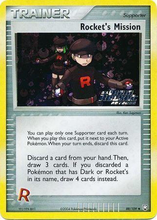 88, EX: Team Rocket Returns, Reverse Holofoil, Supporter, Uncommon Rocket's Mission (88/109) (Stamped) [EX: Team Rocket Returns] - Trading Card World