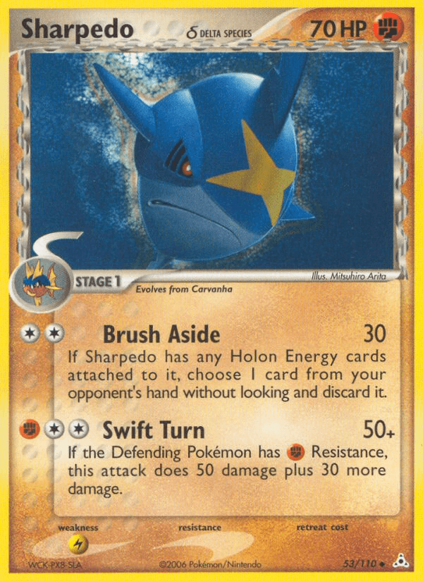 53, EX: Holon Phantoms, Fighting, Lightning[×2], Normal, Uncommon Sharpedo (53/110) (Delta Species) [EX: Holon Phantoms] - Trading Card World