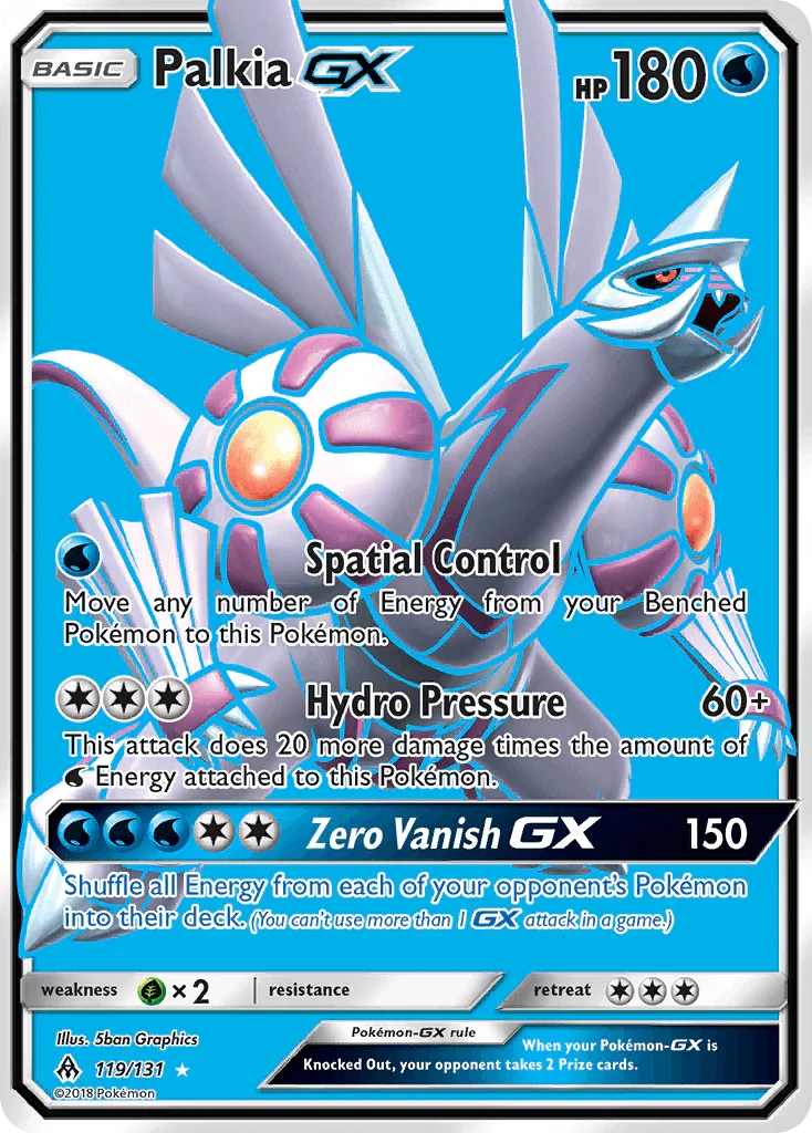 119, Grass[×2], Holofoil, Sun & Moon: Forbidden Light, Ultra Rare, Water Palkia GX (119/131) [Sun & Moon: Forbidden Light] - Trading Card World