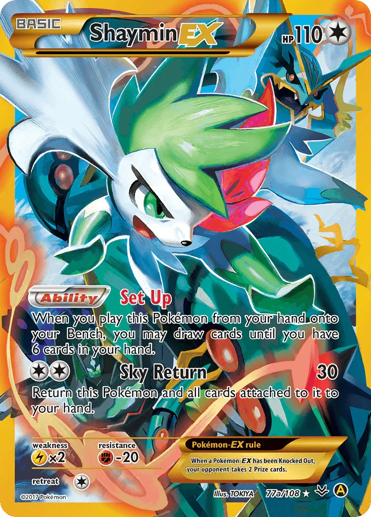 77a, Alternate Art Promos, Colorless, Fighting [-30], Holofoil, Lightning [x2], Promo Shaymin EX (77a/108) [Alternate Art Promos] - Trading Card World