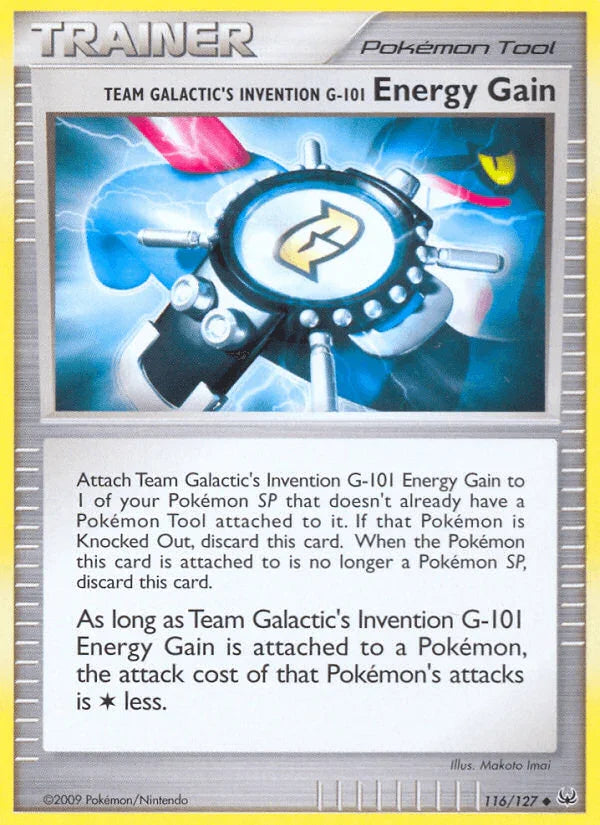 116, Item, Normal, Platinum: Base Set, Reverse Holofoil, Uncommon Team Galactic's Invention G-101 Energy Gain (116/127) [Platinum: Base Set] - Trading Card World