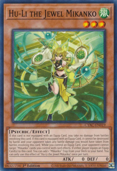 1st Edition, Common, Cyberstorm Access, Effect Monster, Psychic, Wind Hu-Li the Jewel Mikanko [CYAC-EN019] Common - Trading Card World