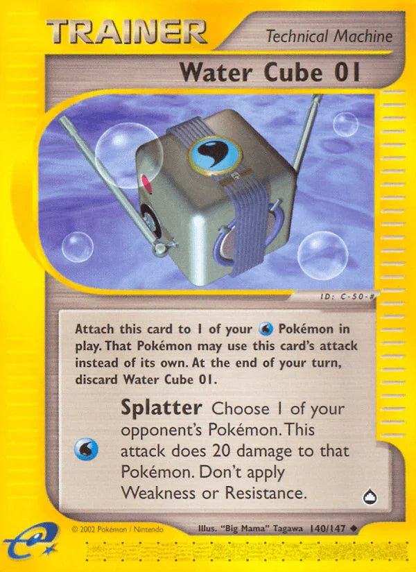 140, Aquapolis, Item, Normal, Reverse Holofoil, Uncommon Water Cube 01 (140/147) [Aquapolis] - Trading Card World