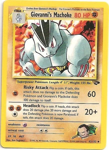 42, Fighting, Gym Challenge Unlimited, Normal, Psychic[×2], Uncommon Giovanni's Machoke (42/132) [Gym Challenge Unlimited] - Trading Card World