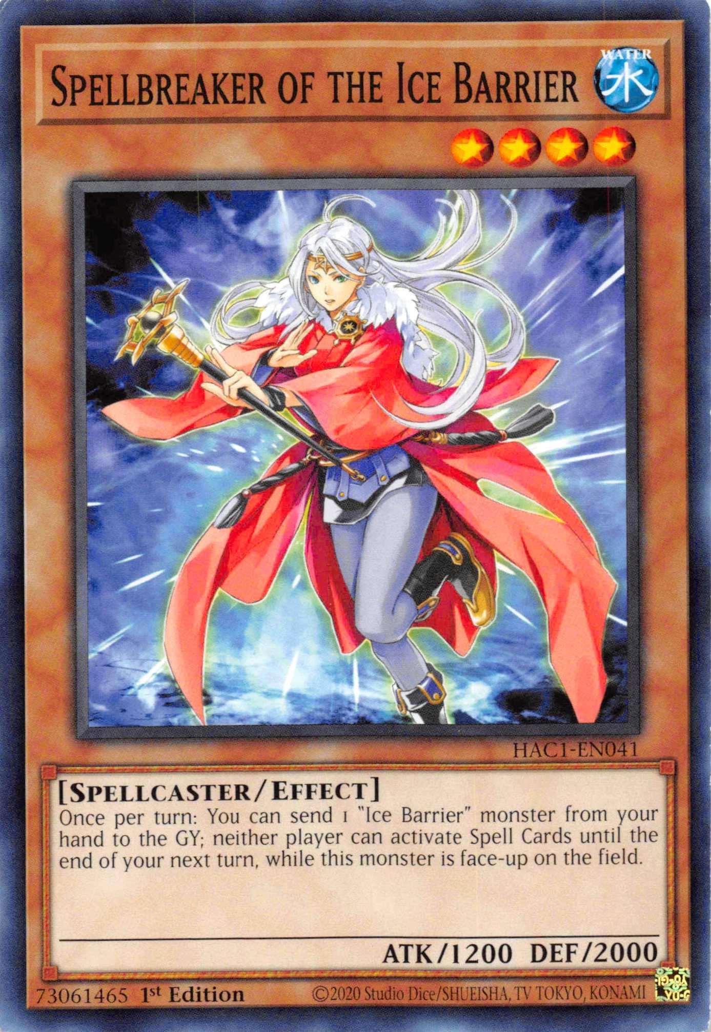 1st Edition, Common, Effect Monster, Hidden Arsenal: Chapter 1, Spellcaster, Water Spellbreaker of the Ice Barrier [HAC1-EN041] Common - Trading Card World
