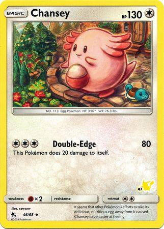 46, Battle Academy 2020, Colorless, Fighting[×2], Normal, Promo Chansey (46/68) (Pikachu Stamp #47) [Battle Academy 2020] - Trading Card World