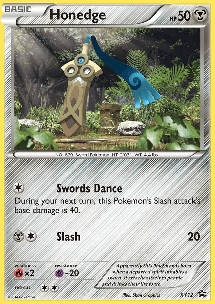 Fire[×2], Holofoil, Metal, Promo, Psychic[-20], XY12, XY: Black Star Promos Honedge (XY12) [XY: Black Star Promos] - Trading Card World