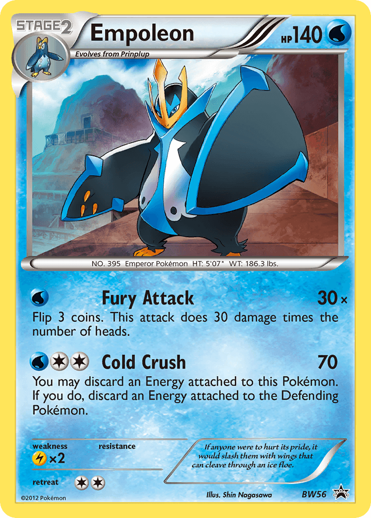 Black & White: Black Star Promos, Black Star Promo, BW56, Holofoil, Lightning[×2], Water Empoleon (BW56) [Black & White: Black Star Promos] - Trading Card World