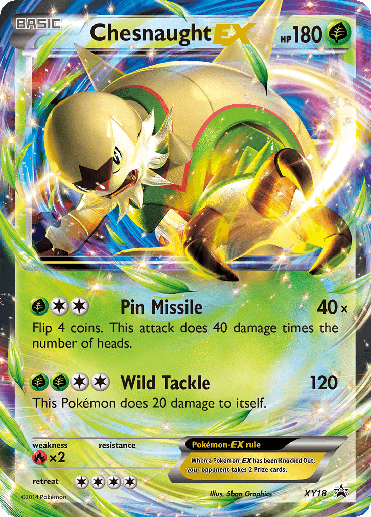 Fire[×2], Grass, Holofoil, Promo, XY18, XY: Black Star Promos Chesnaught EX (XY18) [XY: Black Star Promos] - Trading Card World