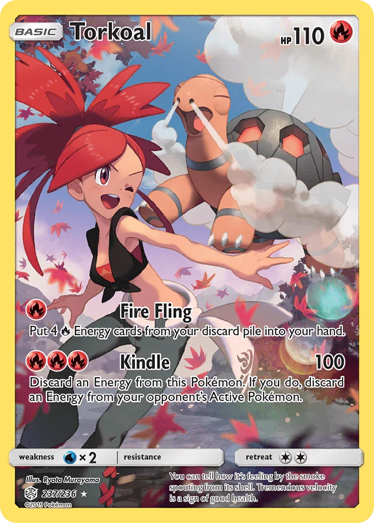 237, Fire, Holofoil, Secret Rare, Sun & Moon: Cosmic Eclipse, Water[×2] Torkoal (237/236) [Sun & Moon: Cosmic Eclipse] - Trading Card World