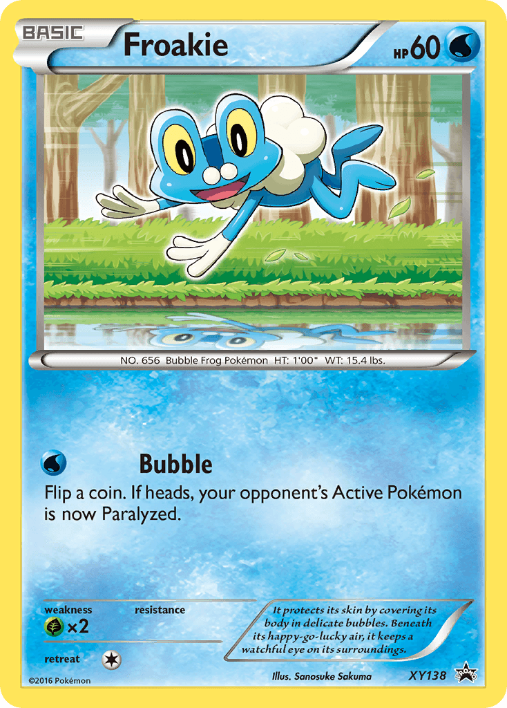 Grass[×2], Holofoil, Promo, Water, XY138, XY: Black Star Promos Froakie (XY138) [XY: Black Star Promos] - Trading Card World