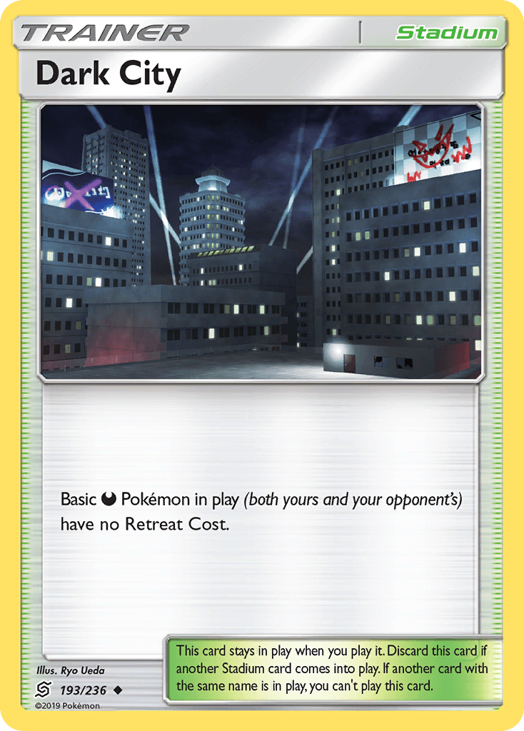 193, Normal, Reverse Holofoil, Stadium, Sun & Moon: Unified Minds, Uncommon Dark City (193/236) [Sun & Moon: Unified Minds] - Trading Card World