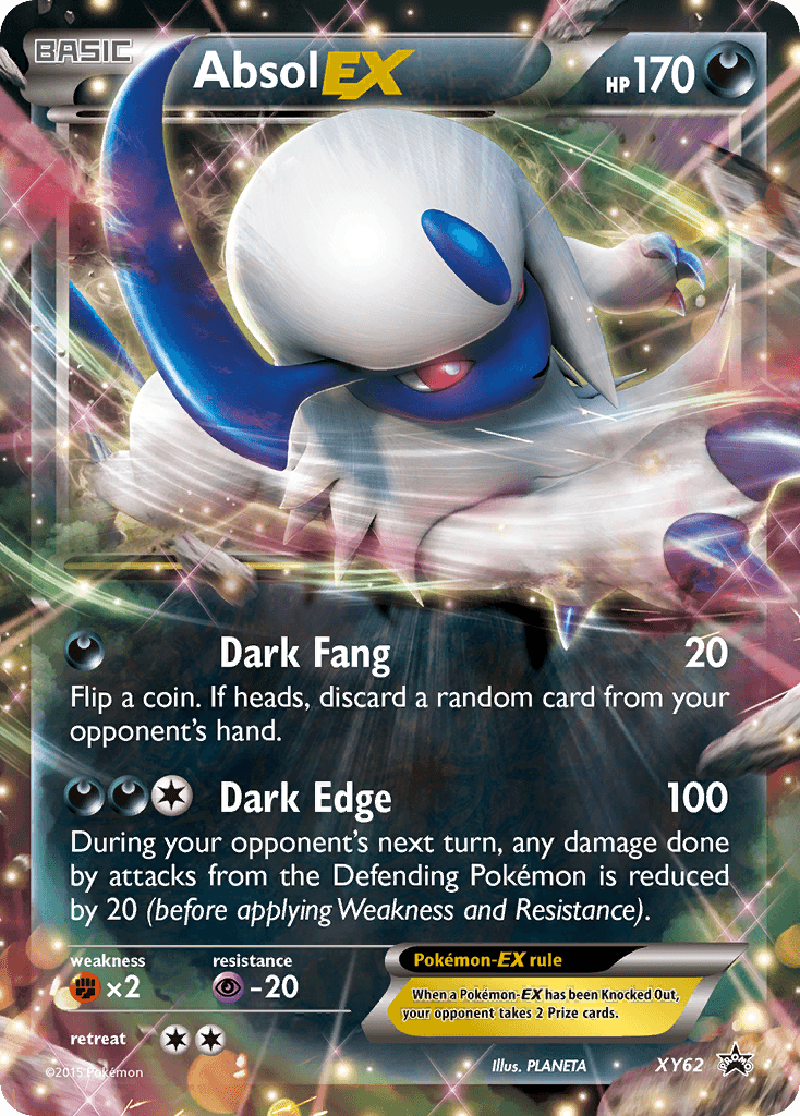 Darkness,Fighting[×2],Holofoil,Pokemon Singles,Promo,Psychic[-20],XY62,XY: Black Star Promos Absol EX (XY62) [XY: Black Star Promos] - Trading Card World