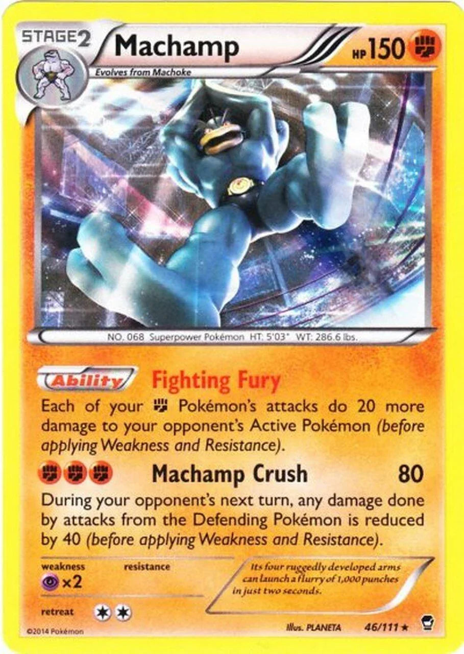 46, Fighting, Holo Rare, Holofoil, Psychic[×2], Reverse Holofoil, XY: Furious Fists Machamp (46/111) [XY: Furious Fists] - Trading Card World