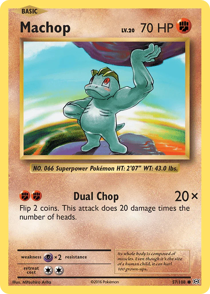 57, Common, Fighting, Normal, Psychic[×2], Reverse Holofoil, XY: Evolutions Machop (57/108) [XY: Evolutions] - Trading Card World