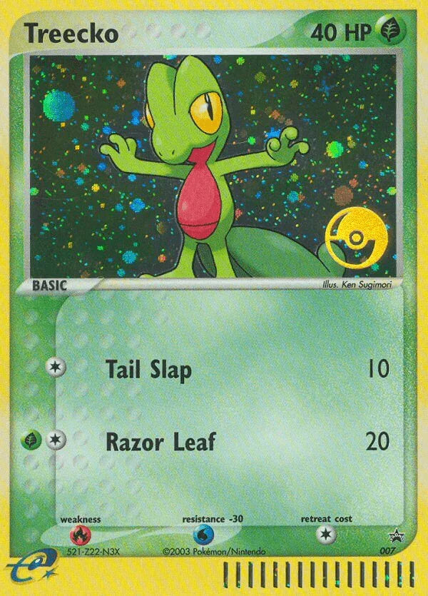 007, Black Star Promo, Fire[×2], Grass, Holofoil, Nintendo: Black Star Promos, Water[-30] Treecko (007) [Nintendo: Black Star Promos] - Trading Card World