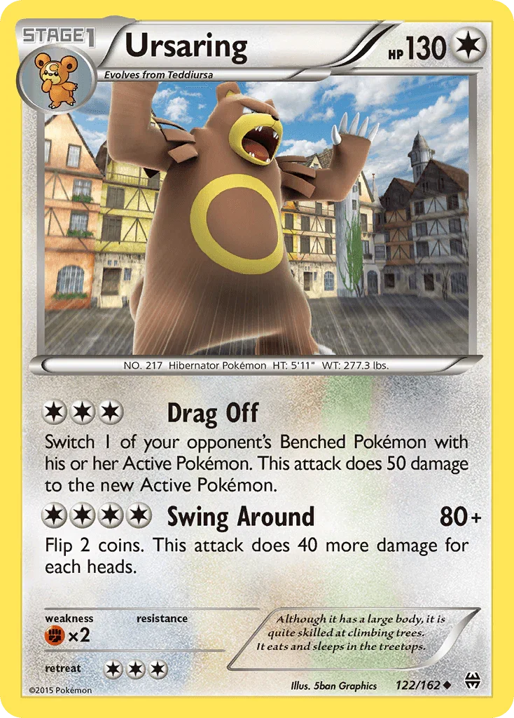 122, Colorless, Fighting[×2], Normal, Reverse Holofoil, Uncommon, XY: BREAKthrough Ursaring (122/162) [XY: BREAKthrough] - Trading Card World