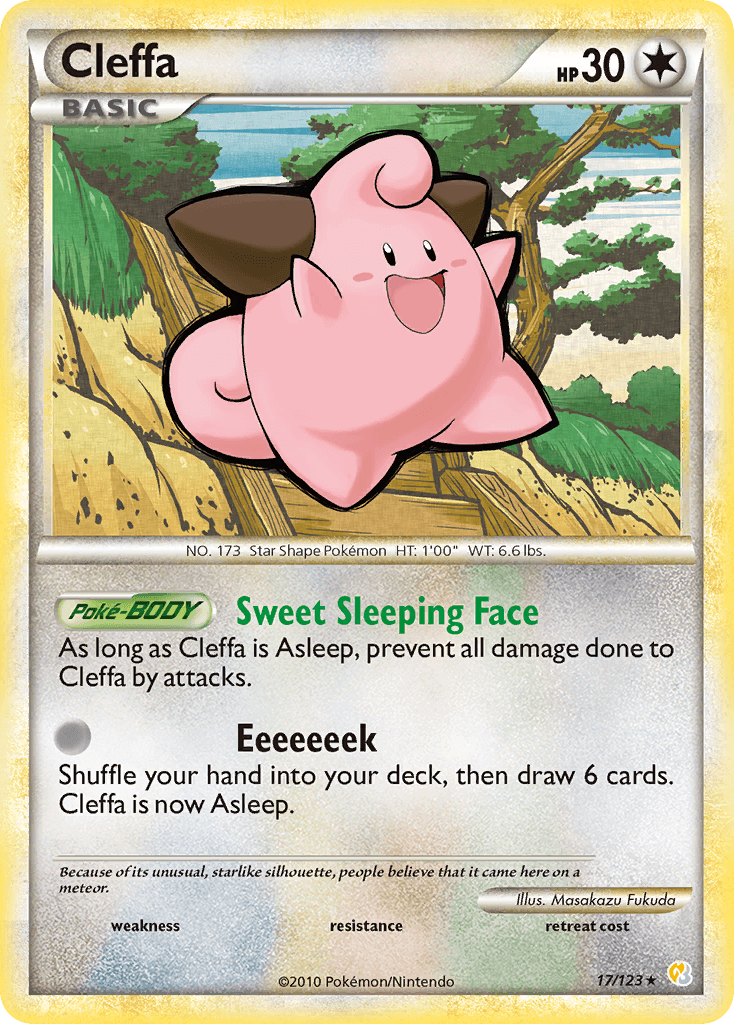 17, Colorless, HeartGold & SoulSilver: Base Set, Normal, Rare, Reverse Holofoil Cleffa (17/123) [HeartGold & SoulSilver: Base Set] - Trading Card World