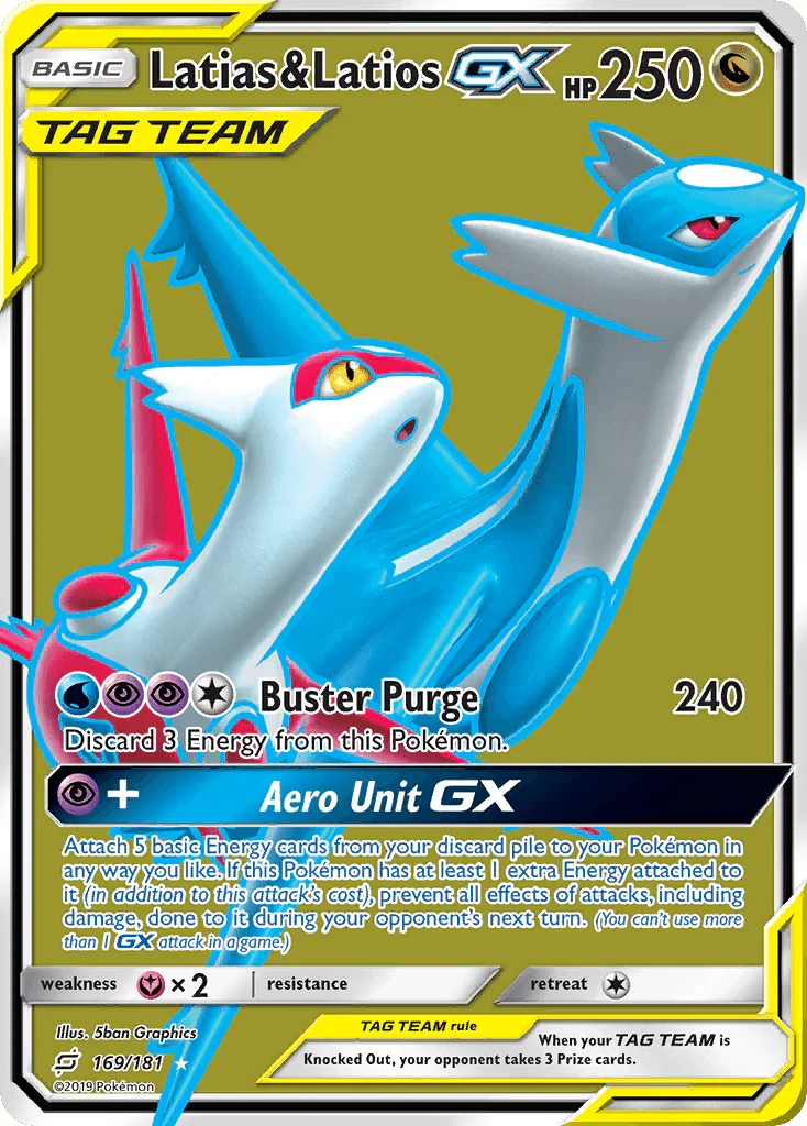 169, Dragon, Fairy[×2], Holofoil, Sun & Moon: Team Up, Ultra Rare Latias & Latios GX (169/181) [Sun & Moon: Team Up] - Trading Card World