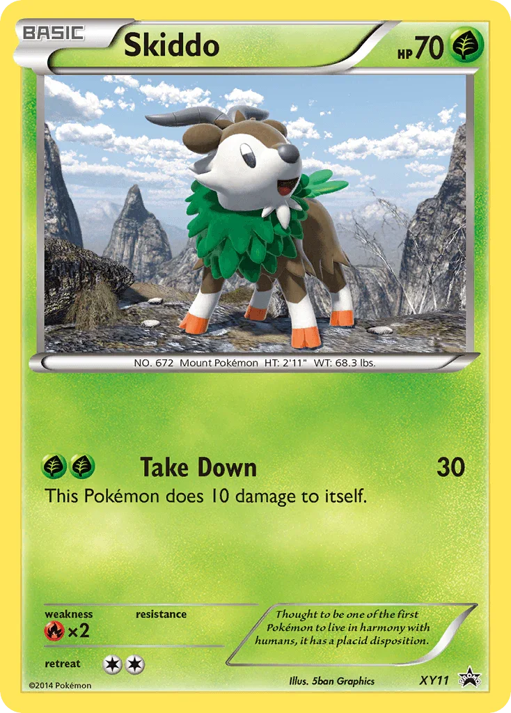 Fire[×2], Grass, Holofoil, Promo, XY11, XY: Black Star Promos Skiddo (XY11) [XY: Black Star Promos] - Trading Card World