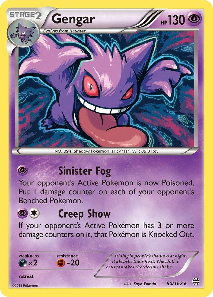 60, Darkness[×2], Fighting[-20], Normal, Psychic, Rare, XY: BREAKthrough Gengar (60/162) (Theme Deck Exclusive) [XY: BREAKthrough] - Trading Card World