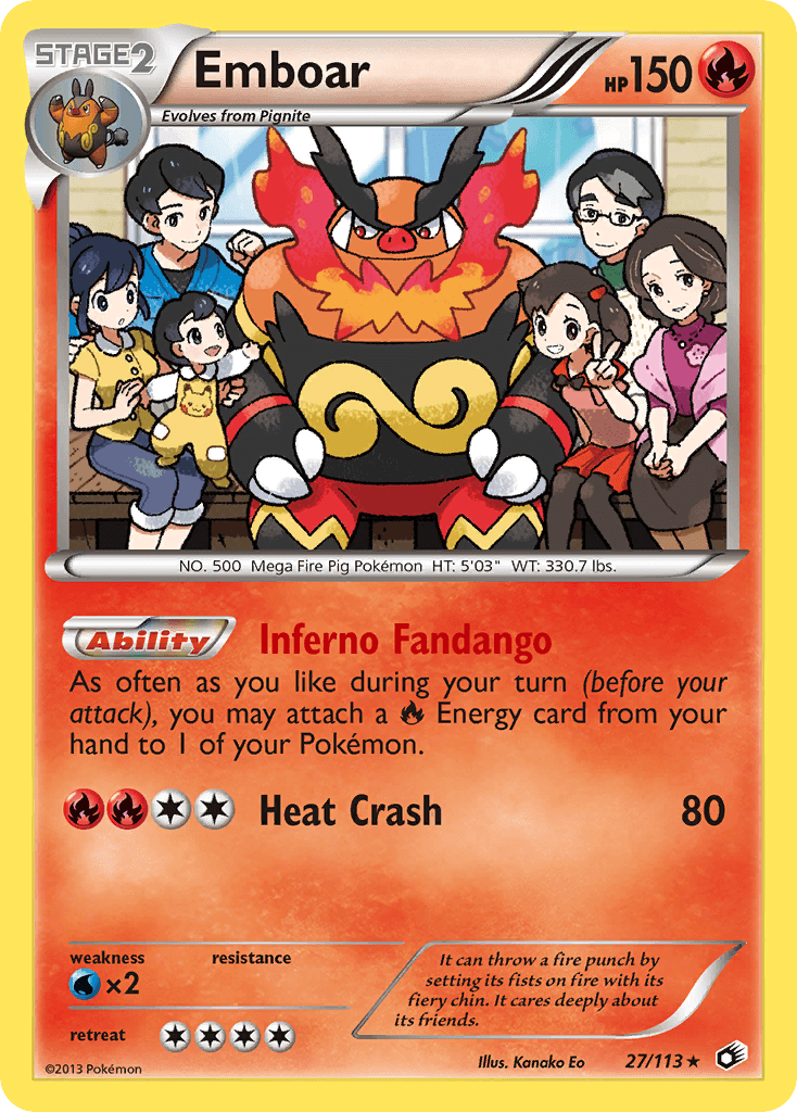 27, Black & White: Legendary Treasures, Fire, Normal, Rare, Water[×2] Emboar (27/113) (Theme Deck Exclusive) [Black & White: Legendary Treasures] - Trading Card World