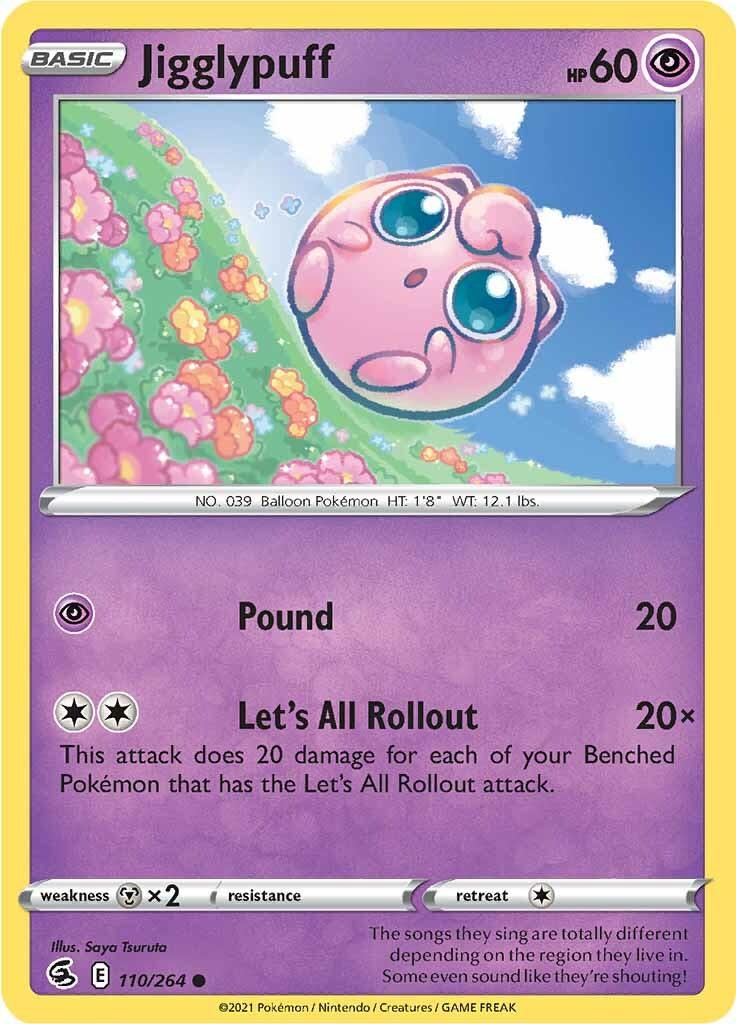 110, Common, Metal [x2], Normal, Psychic, Reverse Holofoil, Sword & Shield: Fusion Strike Jigglypuff (110/264) [Sword & Shield: Fusion Strike] - Trading Card World
