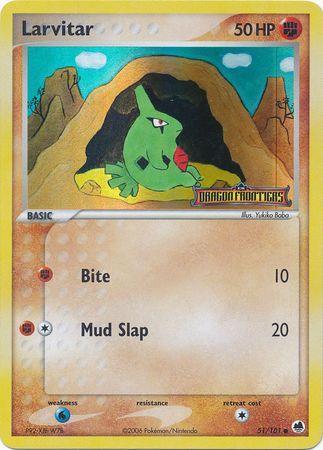 51, Common, EX: Dragon Frontiers, Fighting, Reverse Holofoil, Water[×2] Larvitar (51/101) (Stamped) [EX: Dragon Frontiers] - Trading Card World