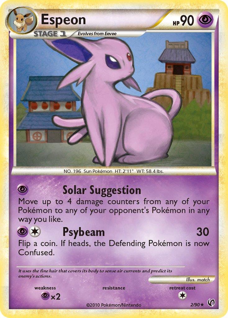 HeartGold & SoulSilver: Unleashed, Holo Rare, Holofoil, Psychic, Psychic[×2] Espeon (2/90) (Cracked Ice Holo) (Theme Deck Exclusive) [HeartGold & SoulSilver: Unleashed] - Trading Card World