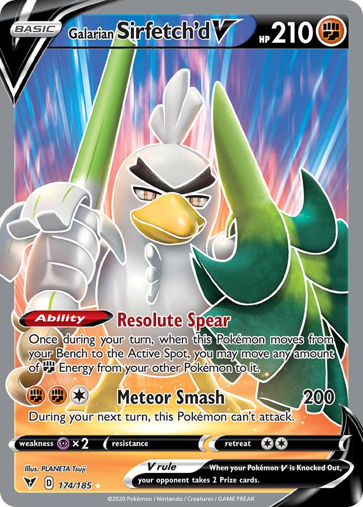 174, Fighting, Holofoil, Psychic[×2], Sword & Shield: Vivid Voltage, Ultra Rare Galarian Sirfetch'd V (174/185) [Sword & Shield: Vivid Voltage] - Trading Card World