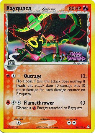 26, Colorless[×2], EX: Holon Phantoms, Fire, Rare, Reverse Holofoil Rayquaza (26/110) (Delta Species) (Stamped) [EX: Holon Phantoms] - Trading Card World