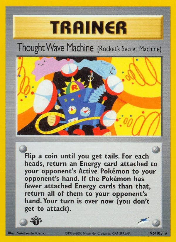 1st Edition Normal, 96, Neo Destiny 1st Edition, Rare, Trainer Thought Wave Machine (96/105) (Rocket's Secret Machine) [Neo Destiny 1st Edition] - Trading Card World