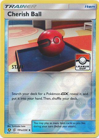 191a, Item, Promo, Reverse Holofoil, Sun & Moon: Unified Minds Cherish Ball (191a/236) (League Promo Staff) [Sun & Moon: Unified Minds] - Trading Card World