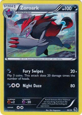 30, Black & White: Trainer Kit - Zoroark, Darkness, Fighting[×2], Holofoil, Promo, Psychic[-20] Zoroark (30/30) [Black & White: Trainer Kit - Zoroark] - Trading Card World